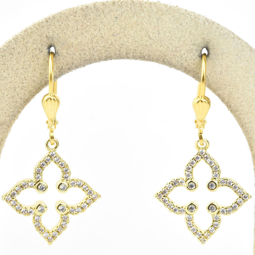 Crystal Lotus Earrings - Goldmakers Fine Jewelry