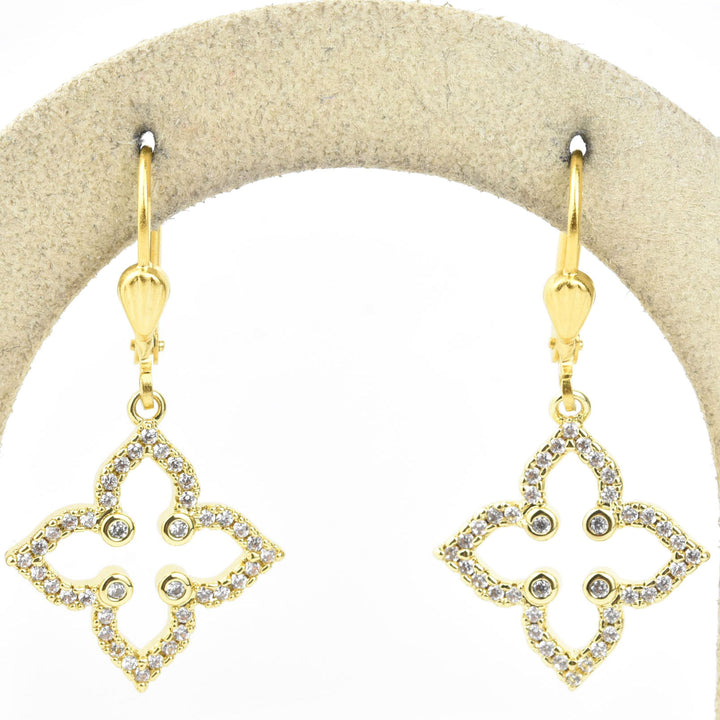 Crystal Lotus Earrings - Goldmakers Fine Jewelry