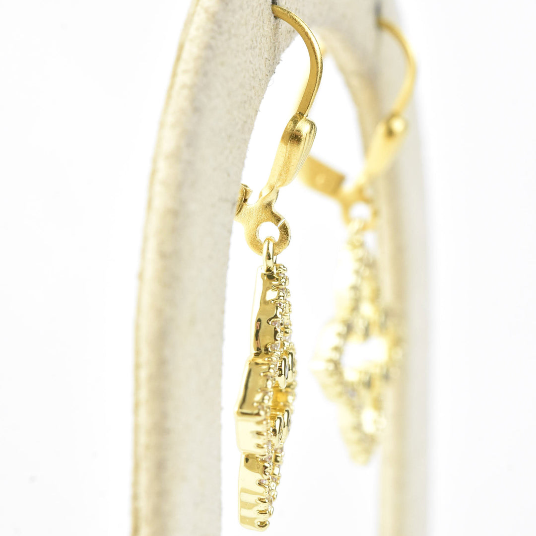 Crystal Lotus Earrings - Goldmakers Fine Jewelry