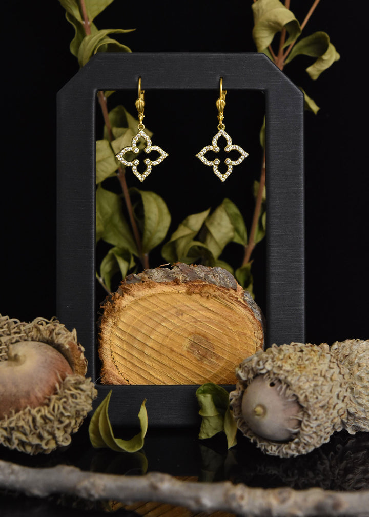 Crystal Lotus Earrings - Goldmakers Fine Jewelry