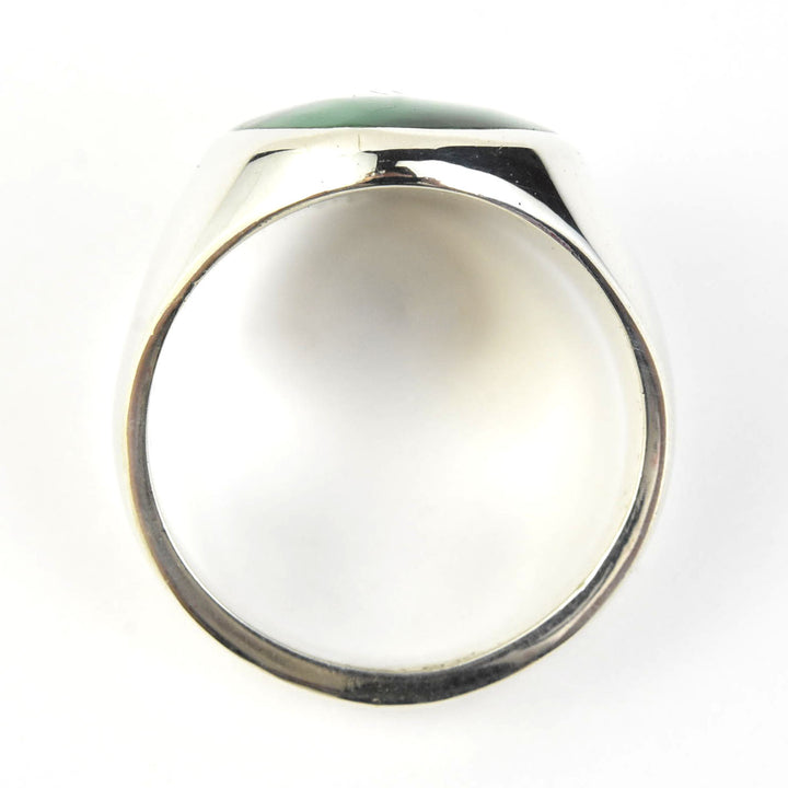 Oval Malachite Ring in Sterling Silver - Goldmakers Fine Jewelry