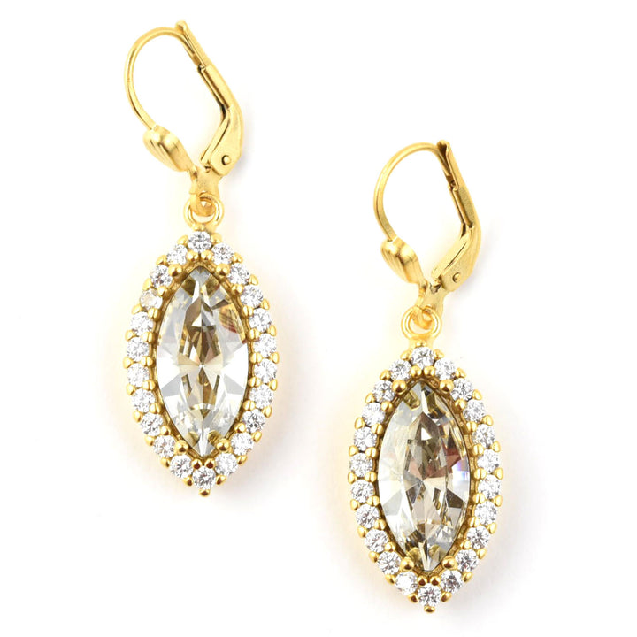 Marquise Champagne Crystal Halo Earring