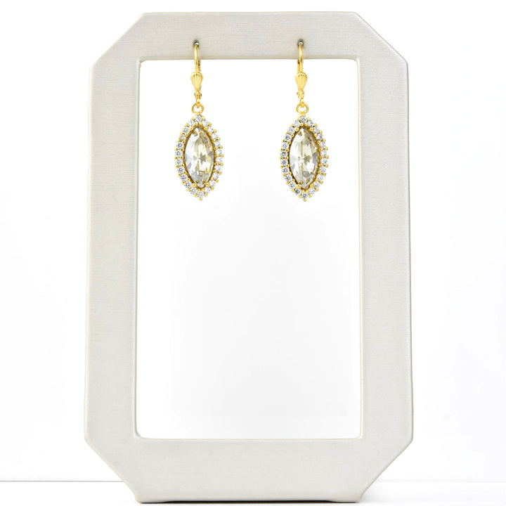 Marquise Champagne Crystal Halo Earring