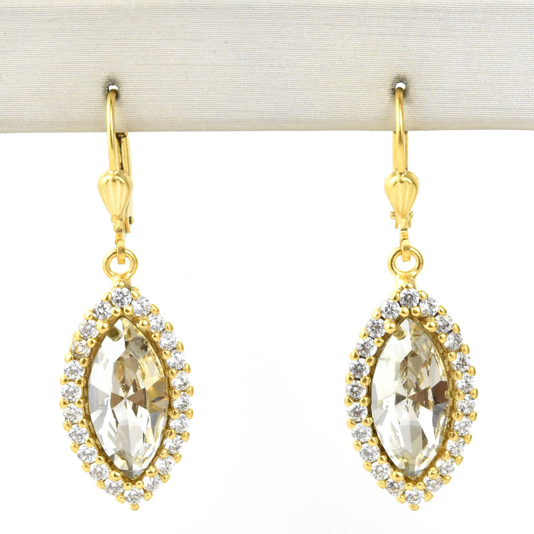 Marquise Champagne Crystal Halo Earring