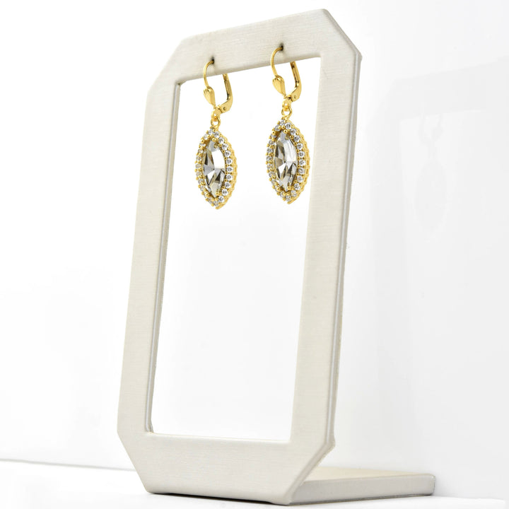 Marquise Champagne Crystal Halo Earring