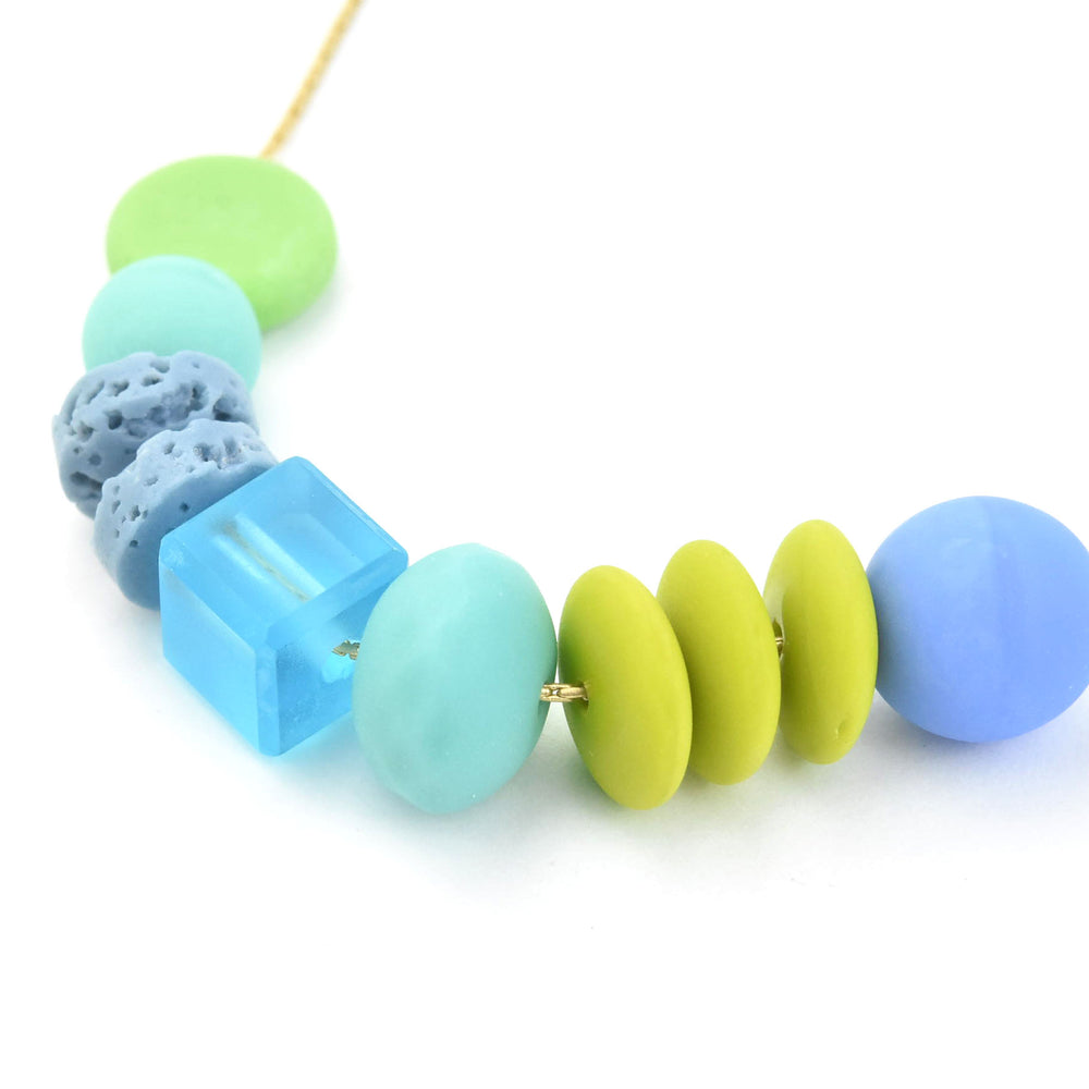 Matte Glass Bead Necklace - Goldmakers Fine Jewelry