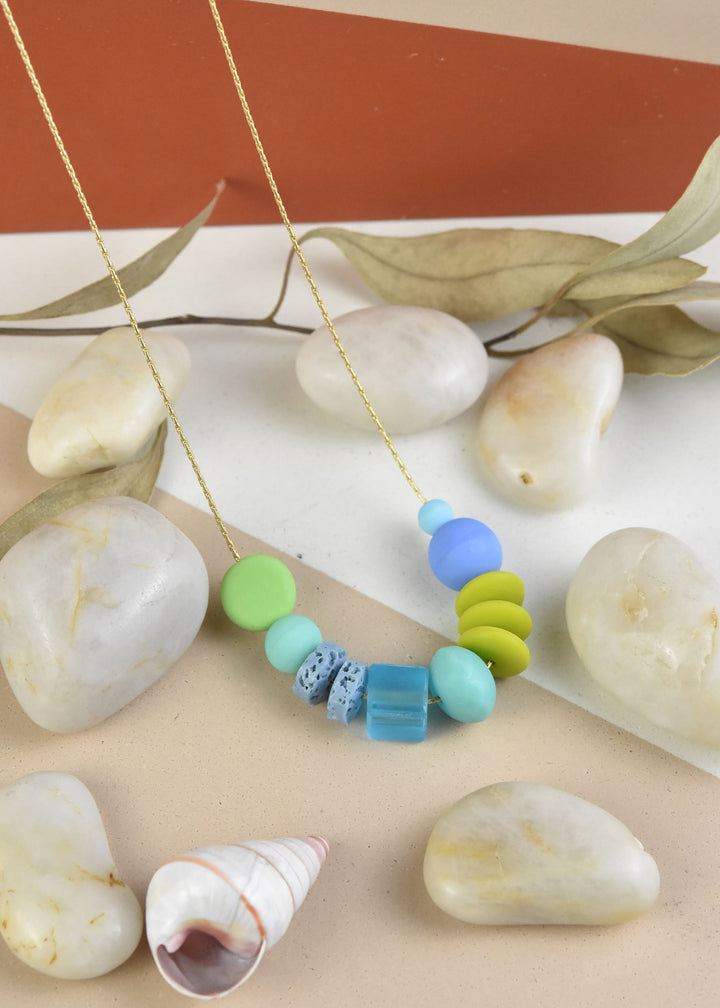 Matte Glass Bead Necklace - Goldmakers Fine Jewelry