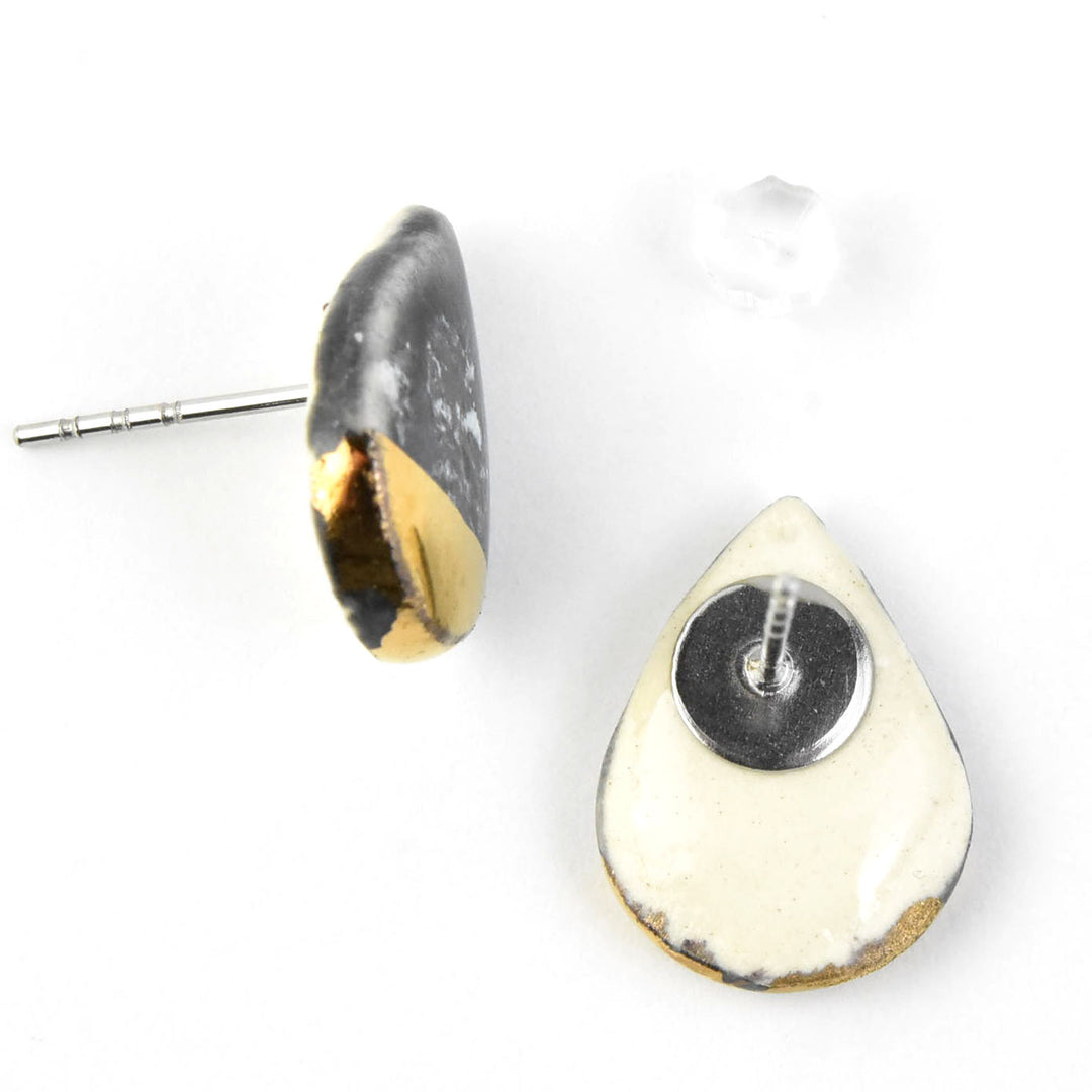 Matte Black Teardop Studs