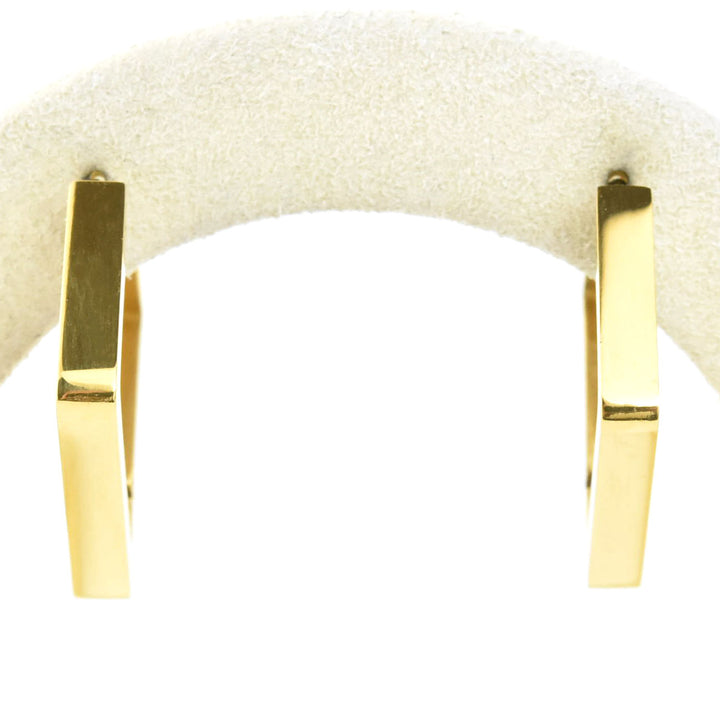Medium Diamond Shaped Chunky Hoops - Goldmakers Fine Jewelry