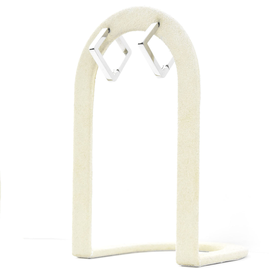 Medium Diamond Shaped Chunky Hoops - Goldmakers Fine Jewelry