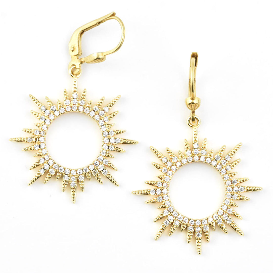 Medium Crystal Sunburst Earrings