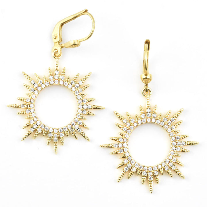 Medium Crystal Sunburst Earrings