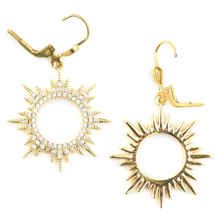 Medium Crystal Sunburst Earrings