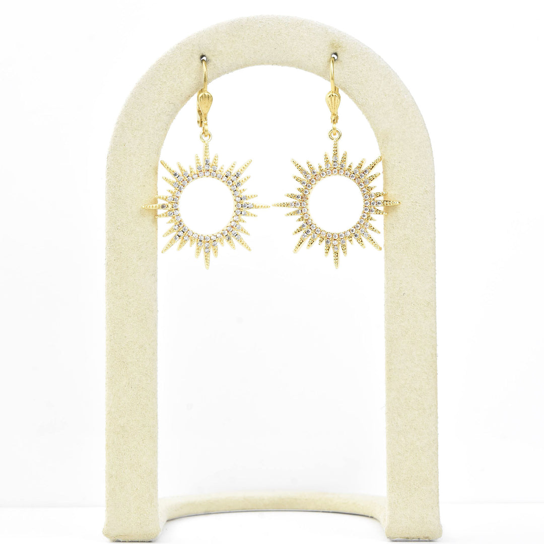 Medium Crystal Sunburst Earrings