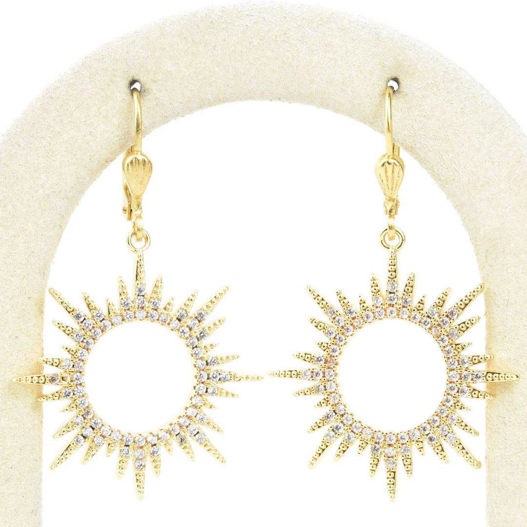 Medium Crystal Sunburst Earrings