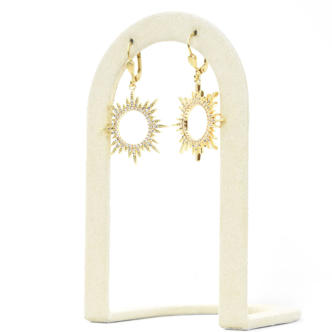 Medium Crystal Sunburst Earrings
