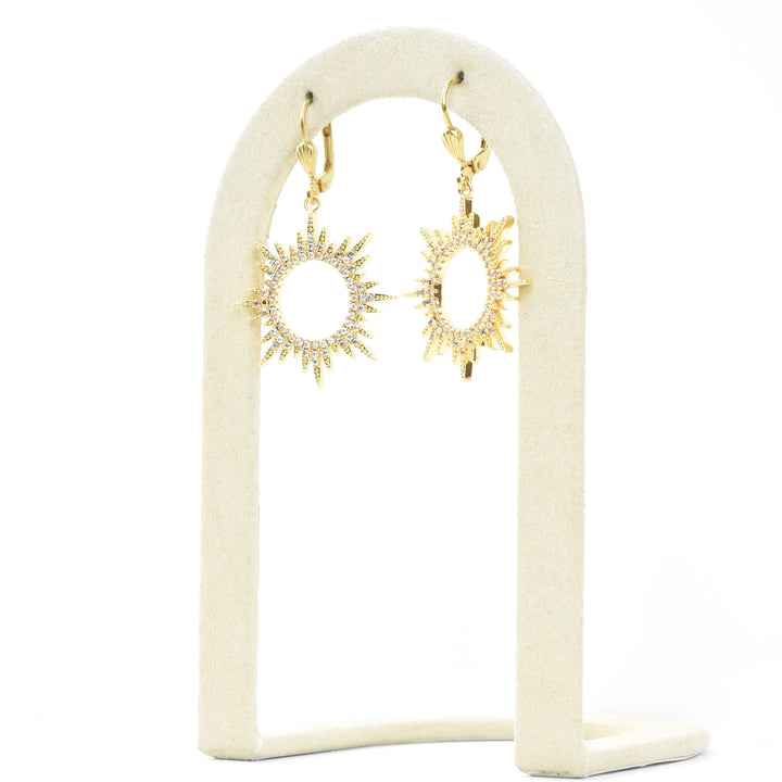 Medium Crystal Sunburst Earrings