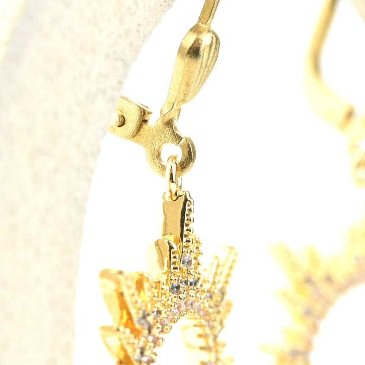 Medium Crystal Sunburst Earrings