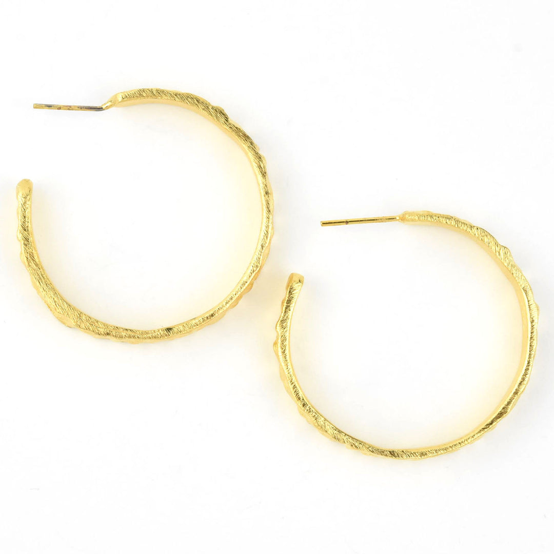 Medium Lunar Hoops in Gold Tone