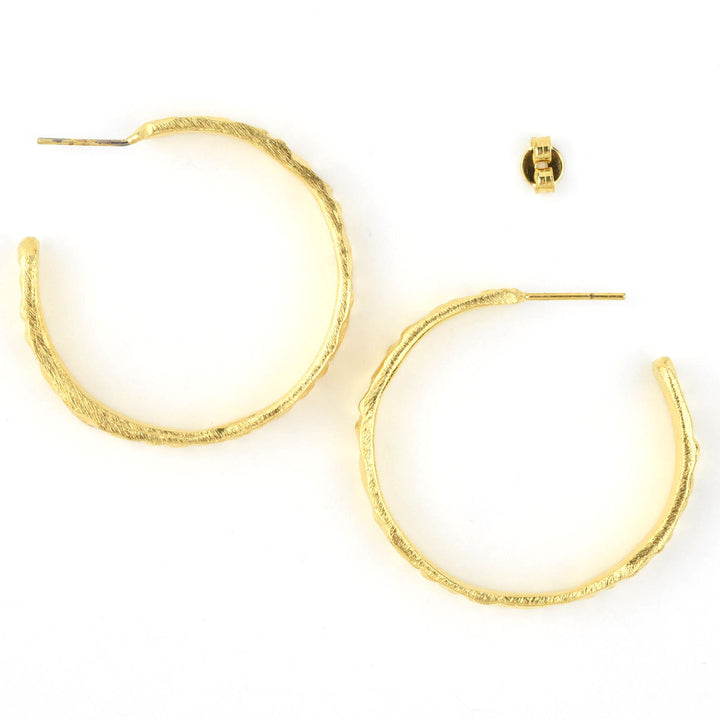 Medium Lunar Hoops in Gold Tone