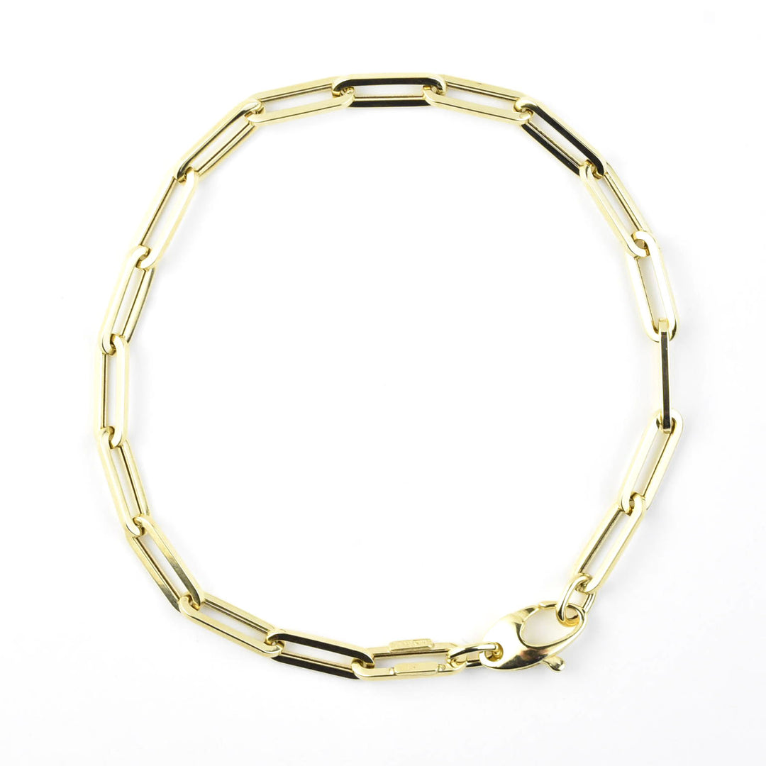 Medium Gold Paperclip Bracelet in 14k