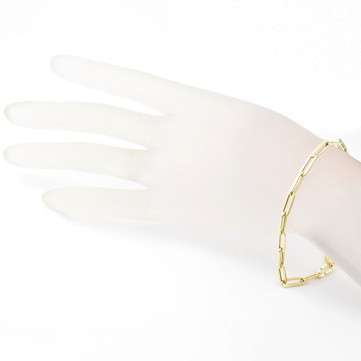 Medium Gold Paperclip Bracelet in 14k