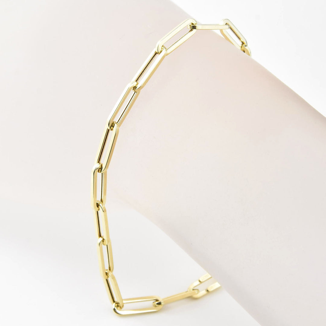 Medium Gold Paperclip Bracelet in 14k