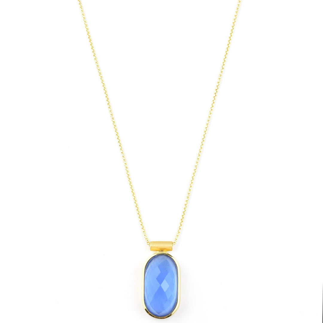 Mercer Long Gemstone Pendant