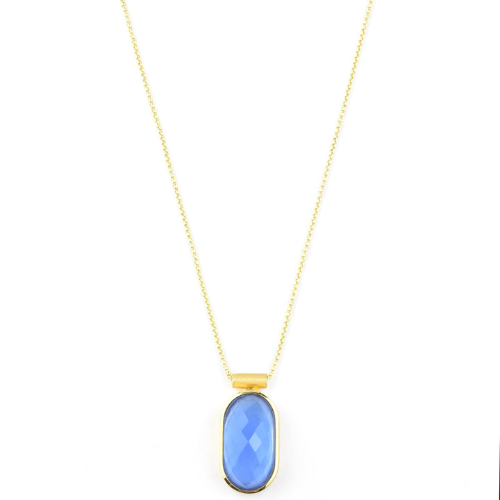 Mercer Long Gemstone Pendant
