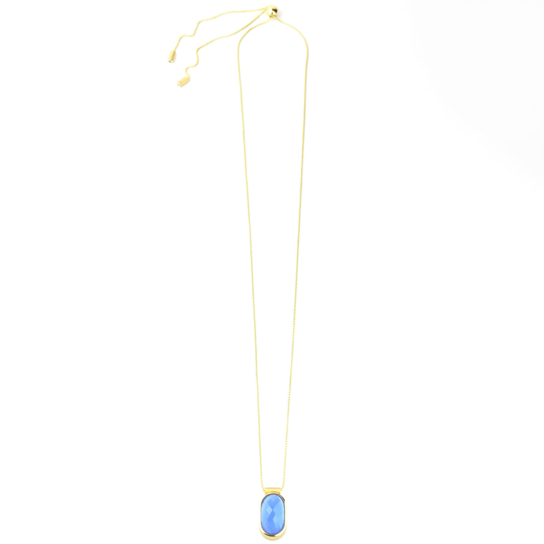 Mercer Long Gemstone Pendant