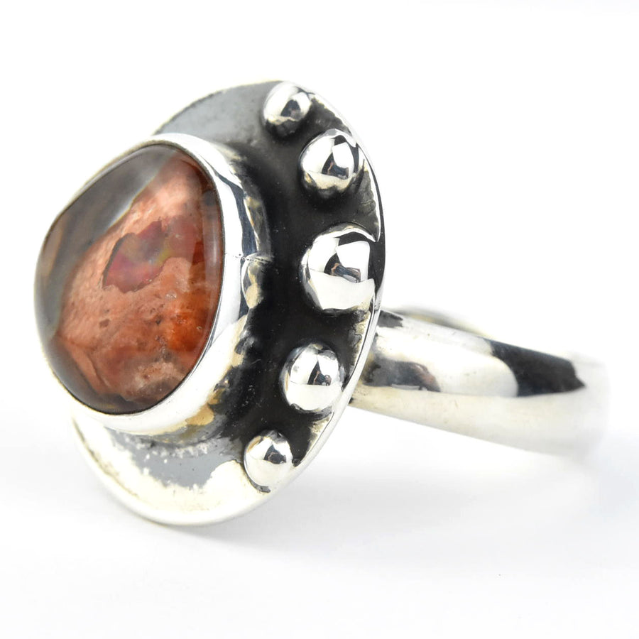 Mexican Opal Ring in Sterling Silver - Goldmakers Fine Jewelry