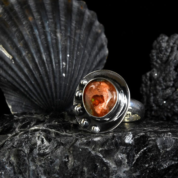 Mexican Opal Ring in Sterling Silver - Goldmakers Fine Jewelry