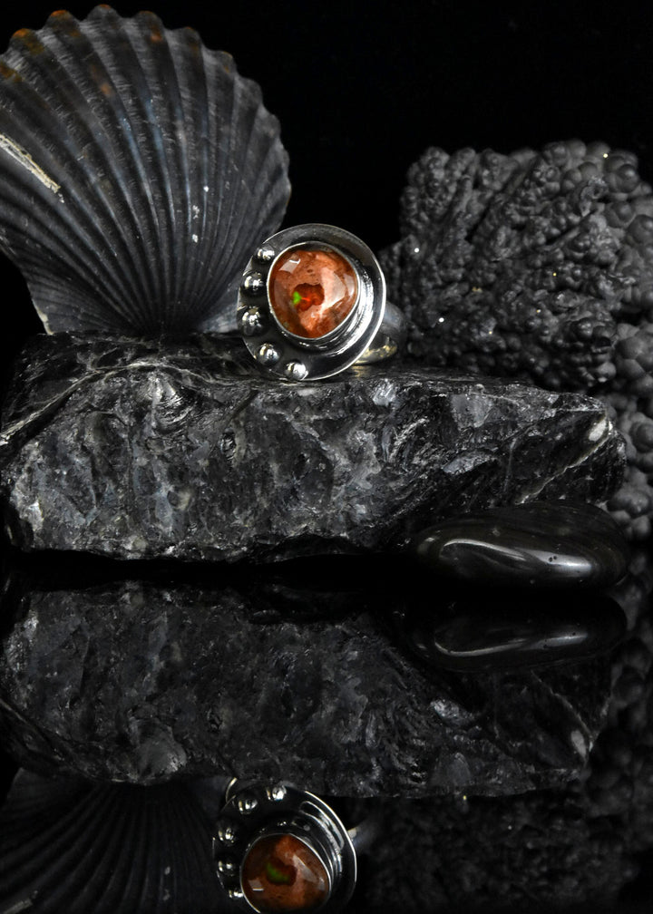 Mexican Opal Ring in Sterling Silver - Goldmakers Fine Jewelry