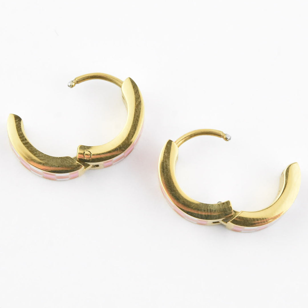 Miami Checkered Super Chunky Huggie Hoops