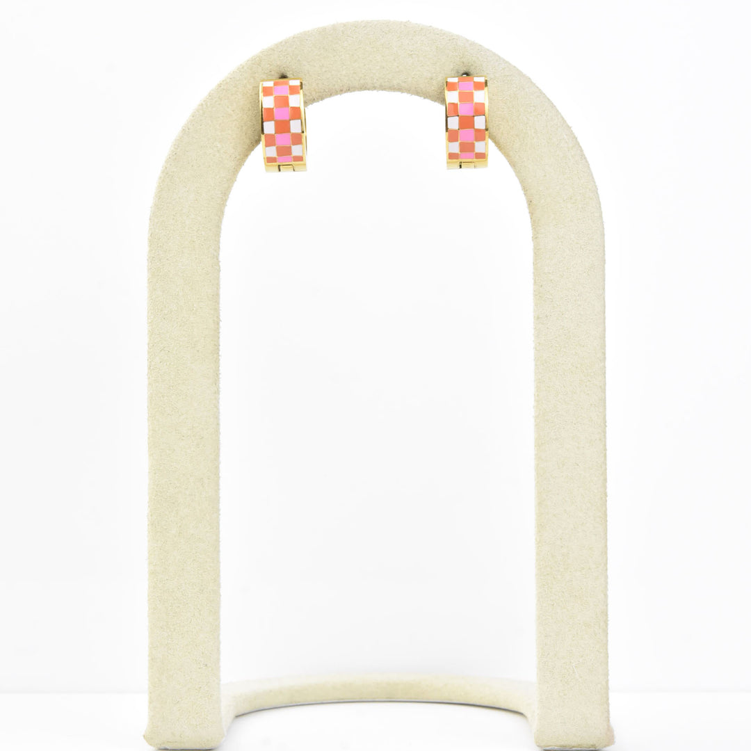 Miami Checkered Super Chunky Huggie Hoops
