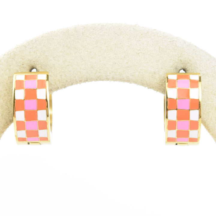 Miami Checkered Super Chunky Huggie Hoops