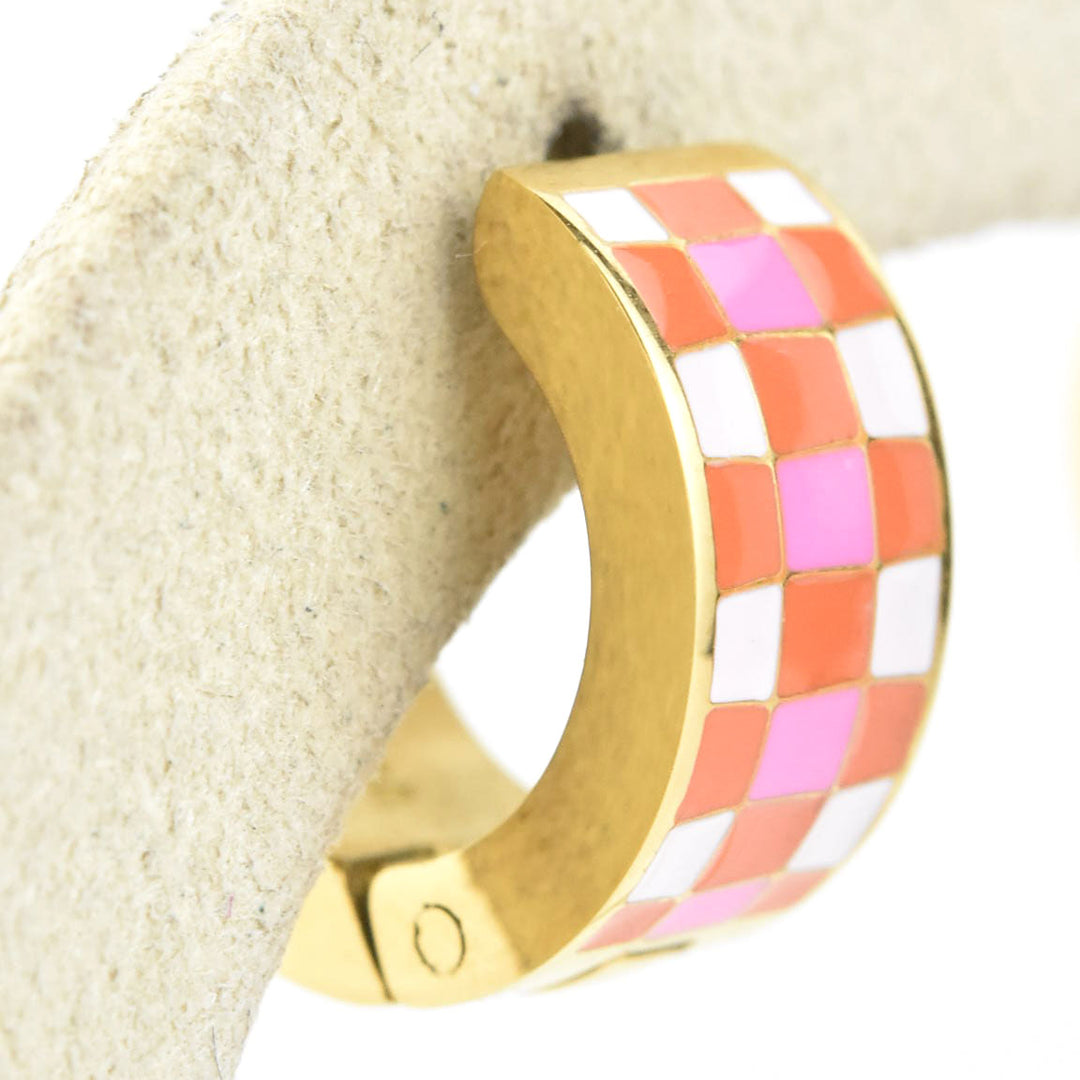 Miami Checkered Super Chunky Huggie Hoops