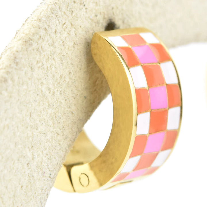Miami Checkered Super Chunky Huggie Hoops