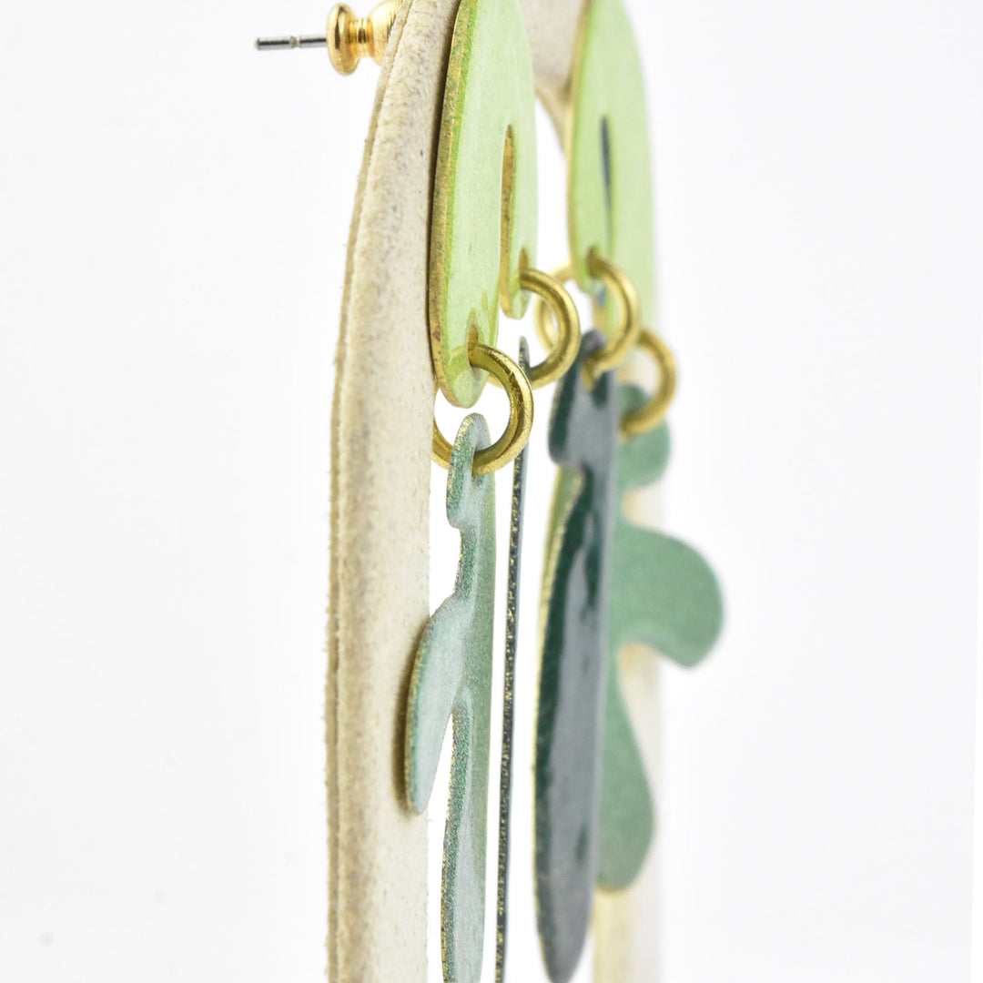 Mimosa Small Earrings in Greens