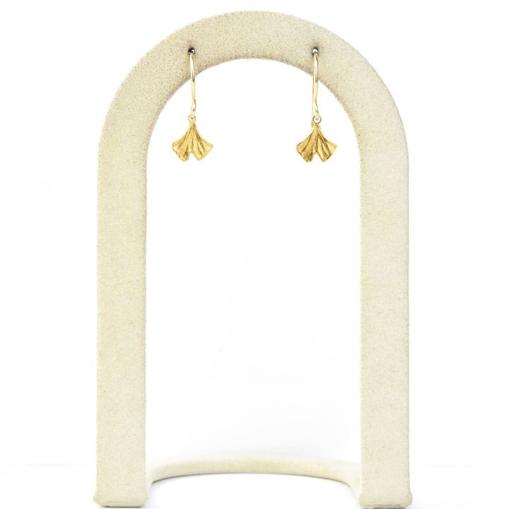 Mini Ginkgo Leaf Earrings in Gold Vermeil