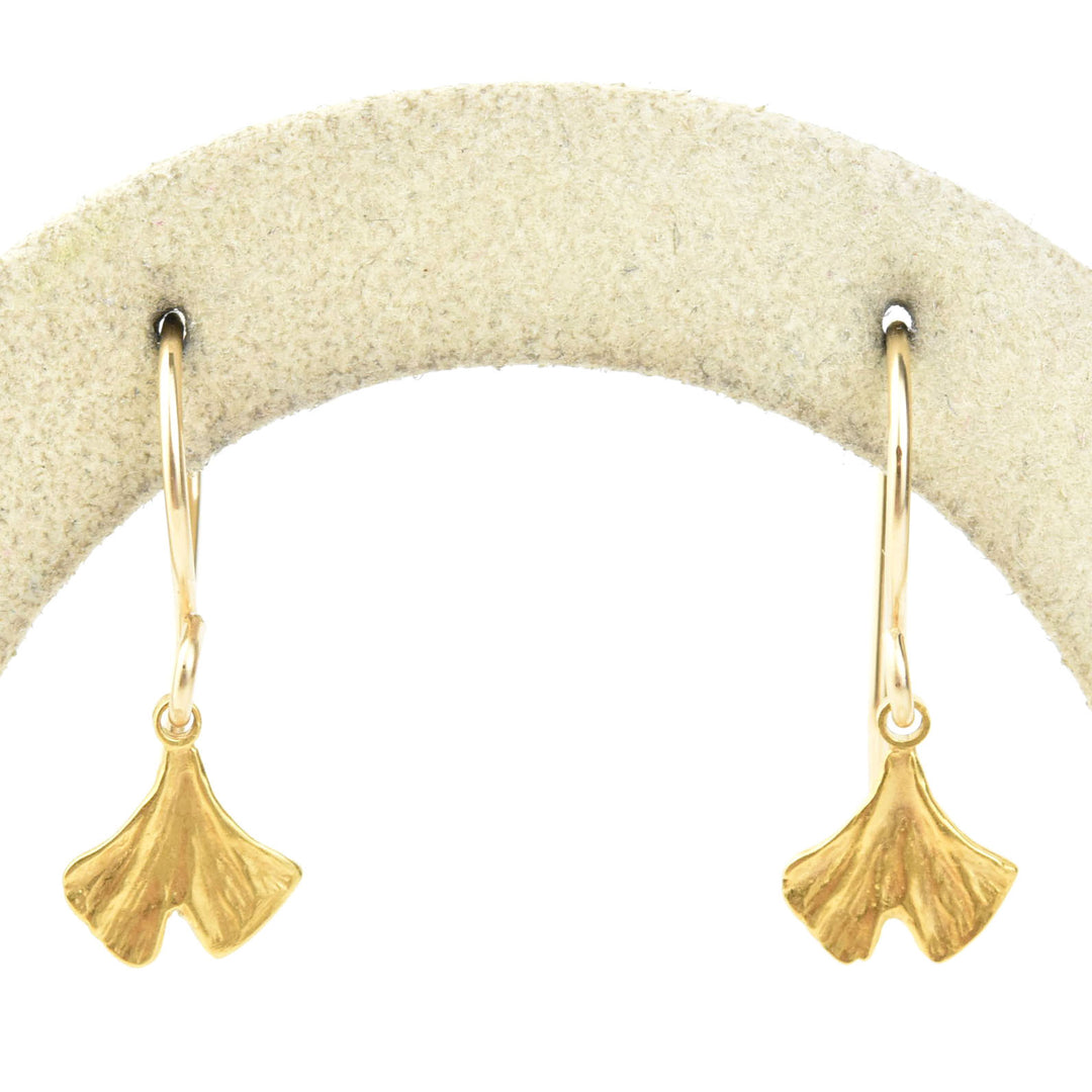 Mini Ginkgo Leaf Earrings in Gold Vermeil