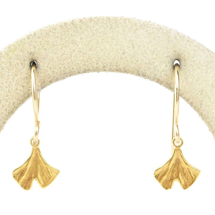 Mini Ginkgo Leaf Earrings in Gold Vermeil