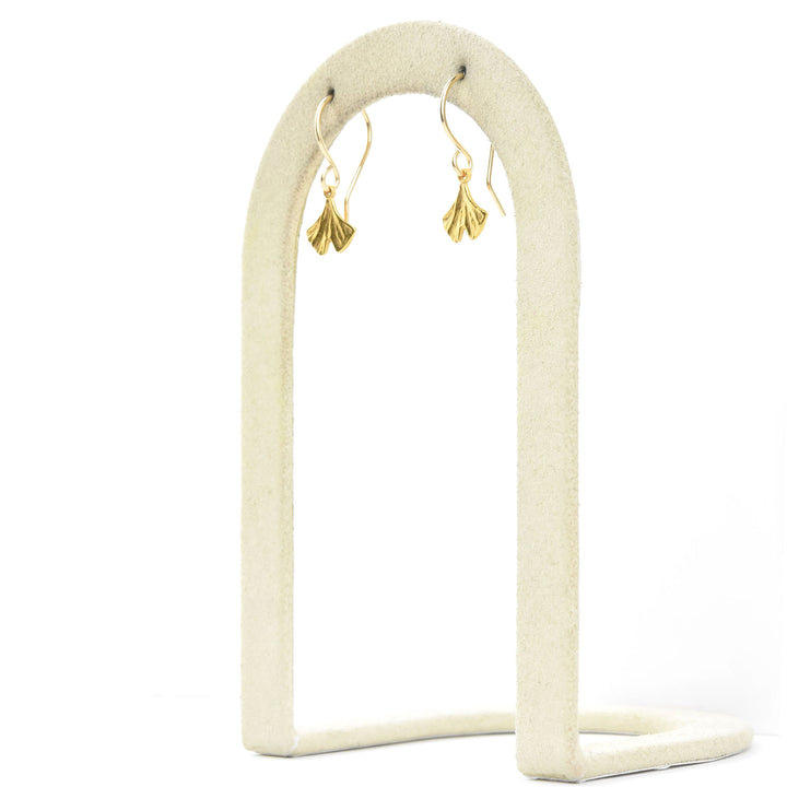 Mini Ginkgo Leaf Earrings in Gold Vermeil