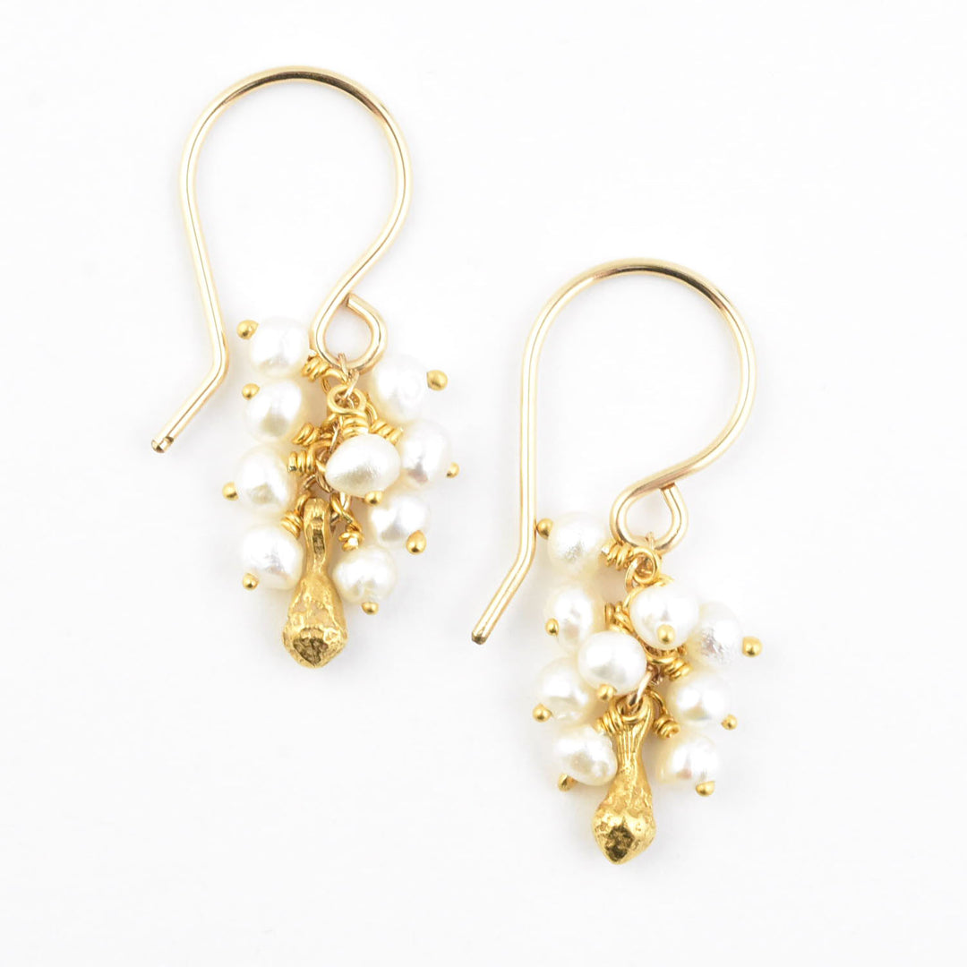 Mini Pod Cluster Keishi Pearl Earrings