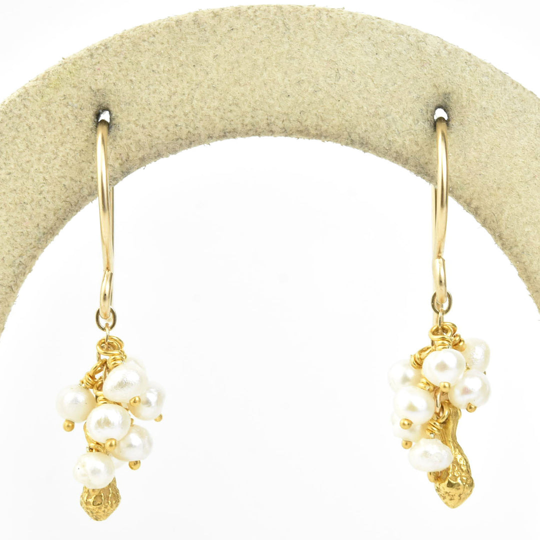 Mini Pod Cluster Keishi Pearl Earrings