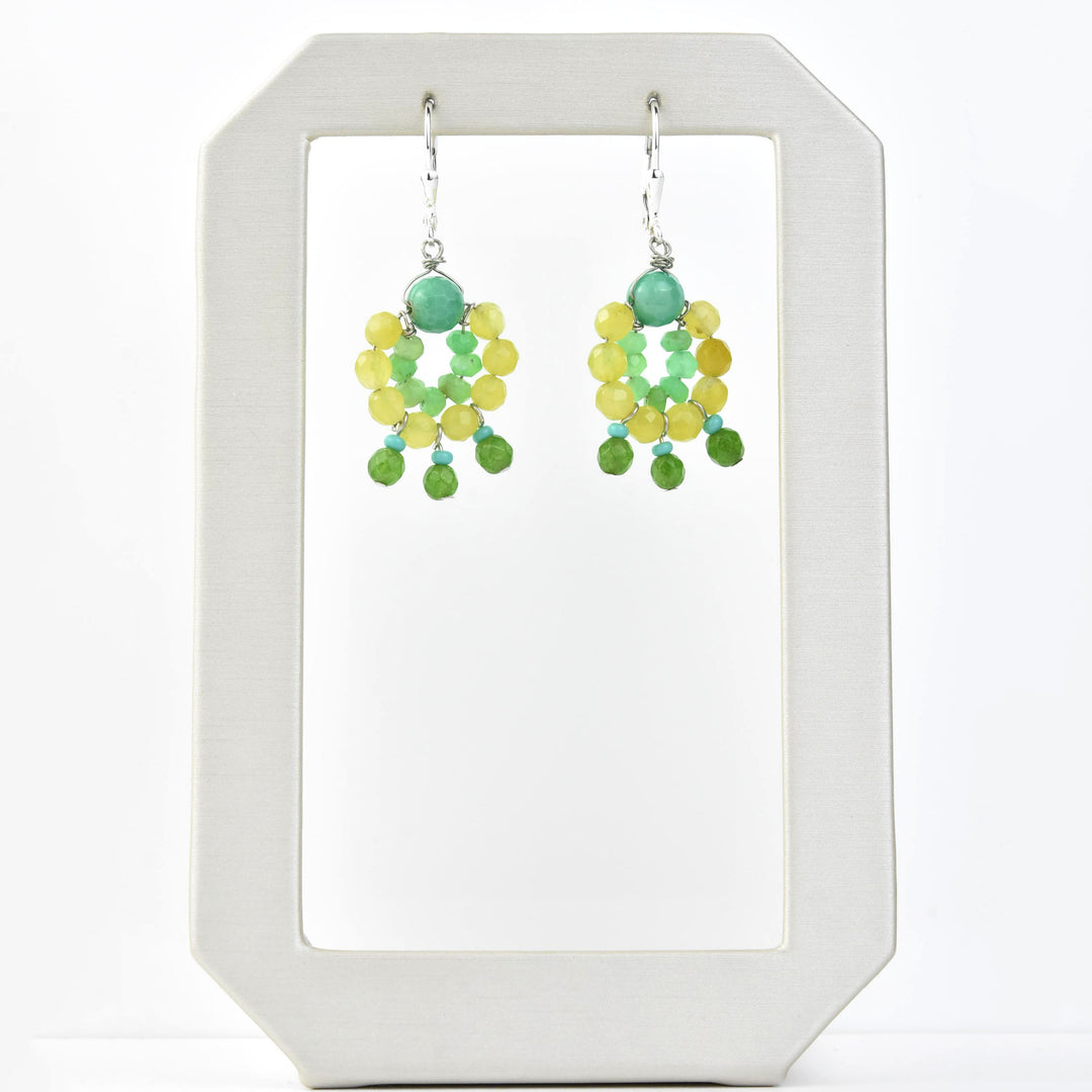 Mini Circus Earrings with Shades of Green