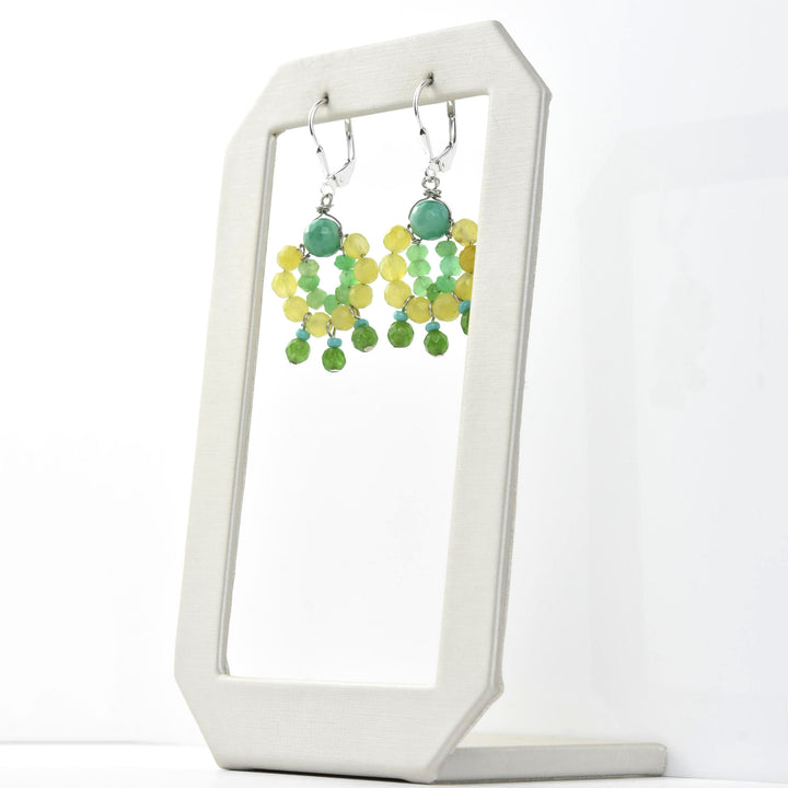 Mini Circus Earrings with Shades of Green