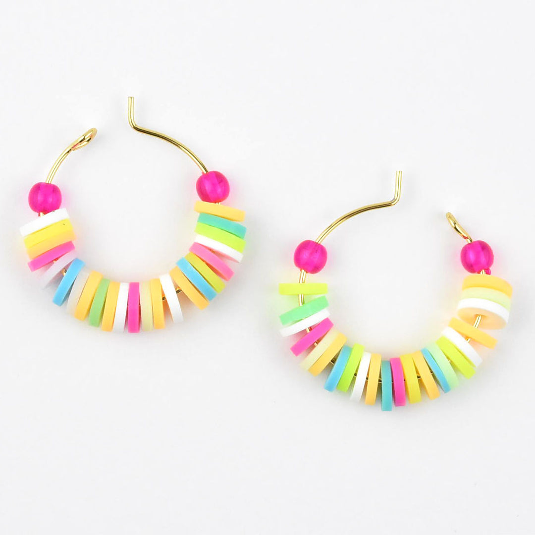 Mini Rainbow Hoop Earrings - Goldmakers Fine Jewelry