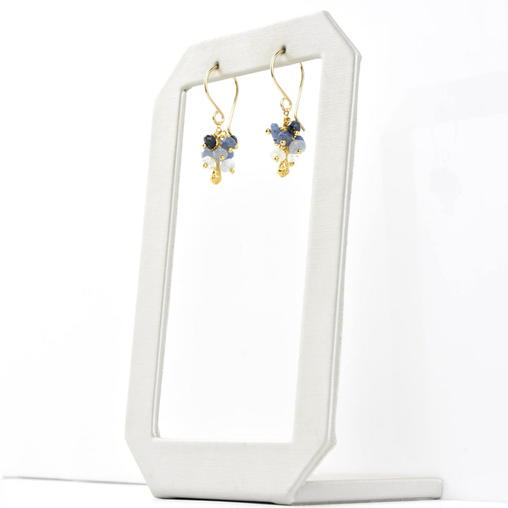 Mini Sapphire Pod Cluster Earrings - Goldmakers Fine Jewelry