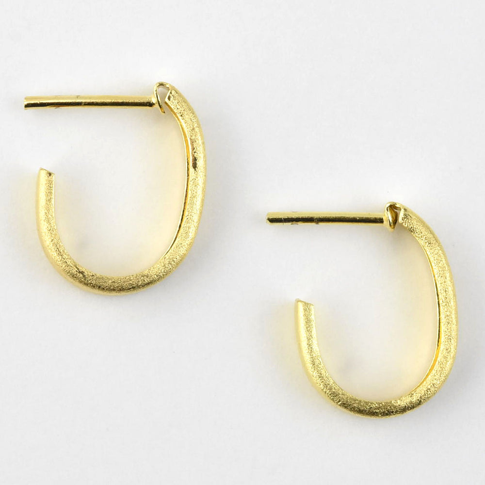 Mini Textured Gold Tone Hoops - Goldmakers Fine Jewelry